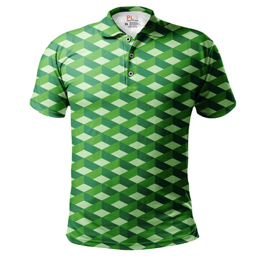 Green Geometrix - Boys' Polo