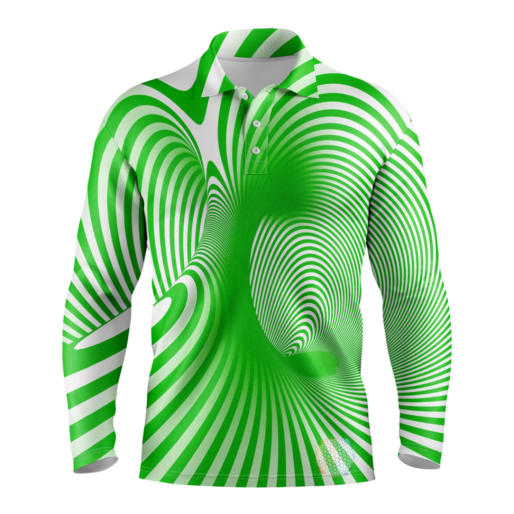 Cyclone | Mens Long Sleeve S / Green Golf Shirts