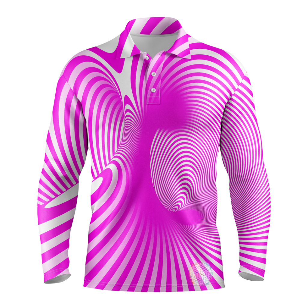 Cyclone | Mens Long Sleeve S / Pink Golf Shirts