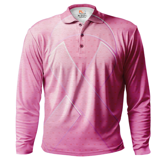 Breast Cancer | Men's Pink Butterfly Long Sleeve