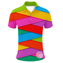 Colorful Cross-Fade | Couples Mens Small Short Sleeve / Womens Golf Shirts