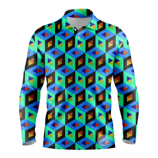 Cubic S / Long Sleeve Mens Golf Shirts