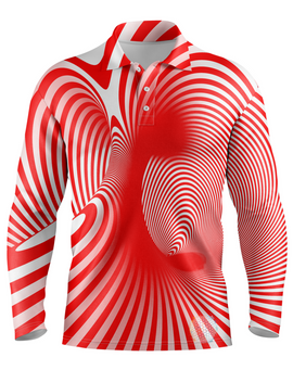 Cyclone | Mens Long Sleeve S / Red Golf Shirts