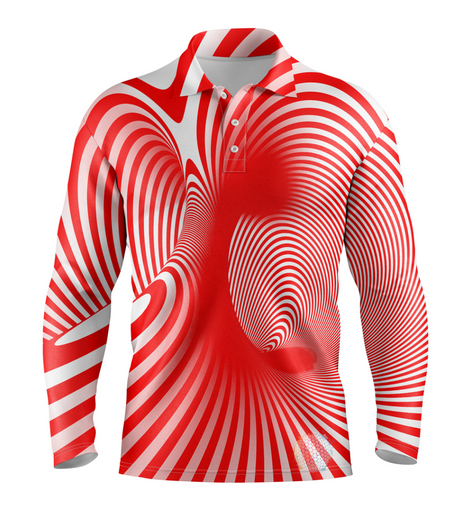 Cyclone | Mens Long Sleeve S / Red Golf Shirts