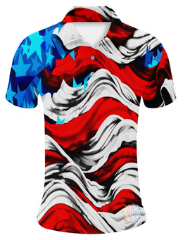 Flag Wave | Couples Mens Small Short Sleeve / Womens Golf Shirts