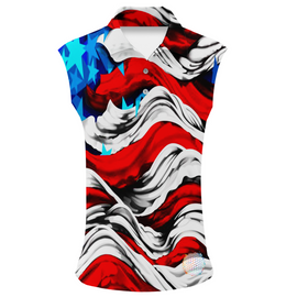 Flag Wave | Couples Mens Small Short Sleeve / Womens Sleeveless Golf Shirts