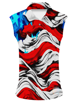 Flag Wave | Womens Sleeveless S Golf Shirts