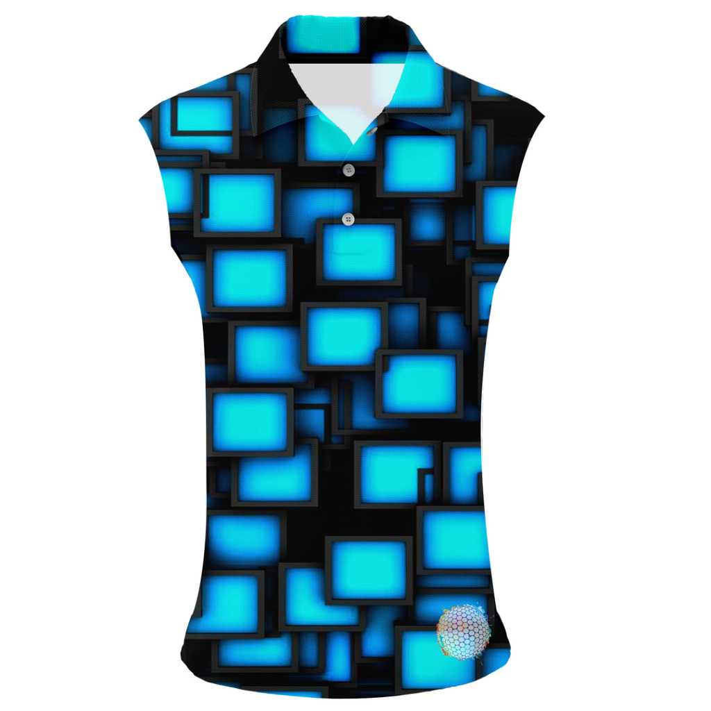 Night Screen | Couples Mens Small Short Sleeve / Womens Sleeveless Golf Shirts