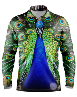 Peacock S / Long Sleeve Mens Golf Shirts
