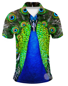 Peacock M Mens Golf Shirts