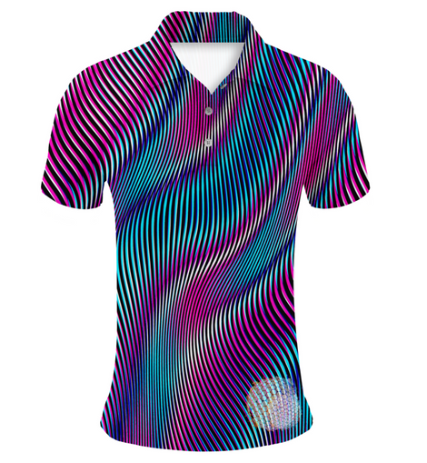 Psychedelic Zebra | Couples Mens Small Short Sleeve / Womens Golf Shirts