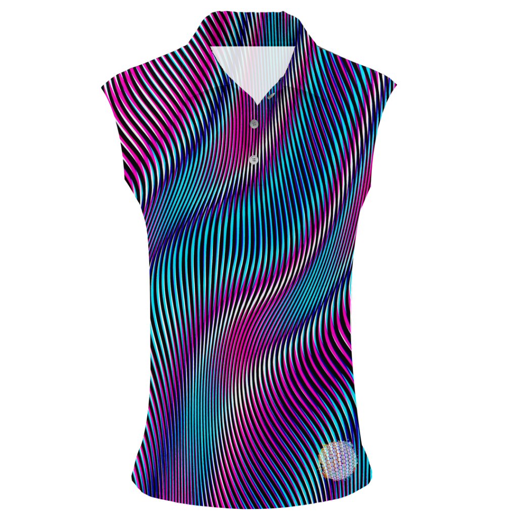 Psychedelic Zebra | Couples Mens Small Short Sleeve / Womens Sleeveless Golf Shirts