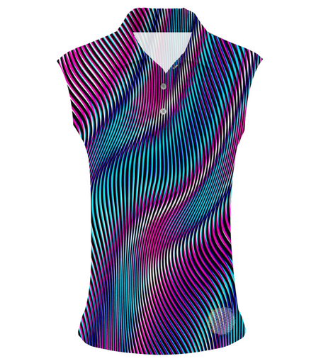 Psychedelic Zebra | Womens Sleeveless S Golf Shirts