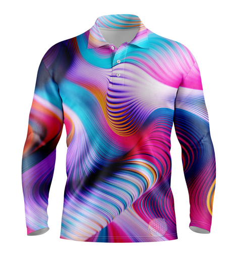 Seashell S / Long Sleeve Mens Golf Shirts