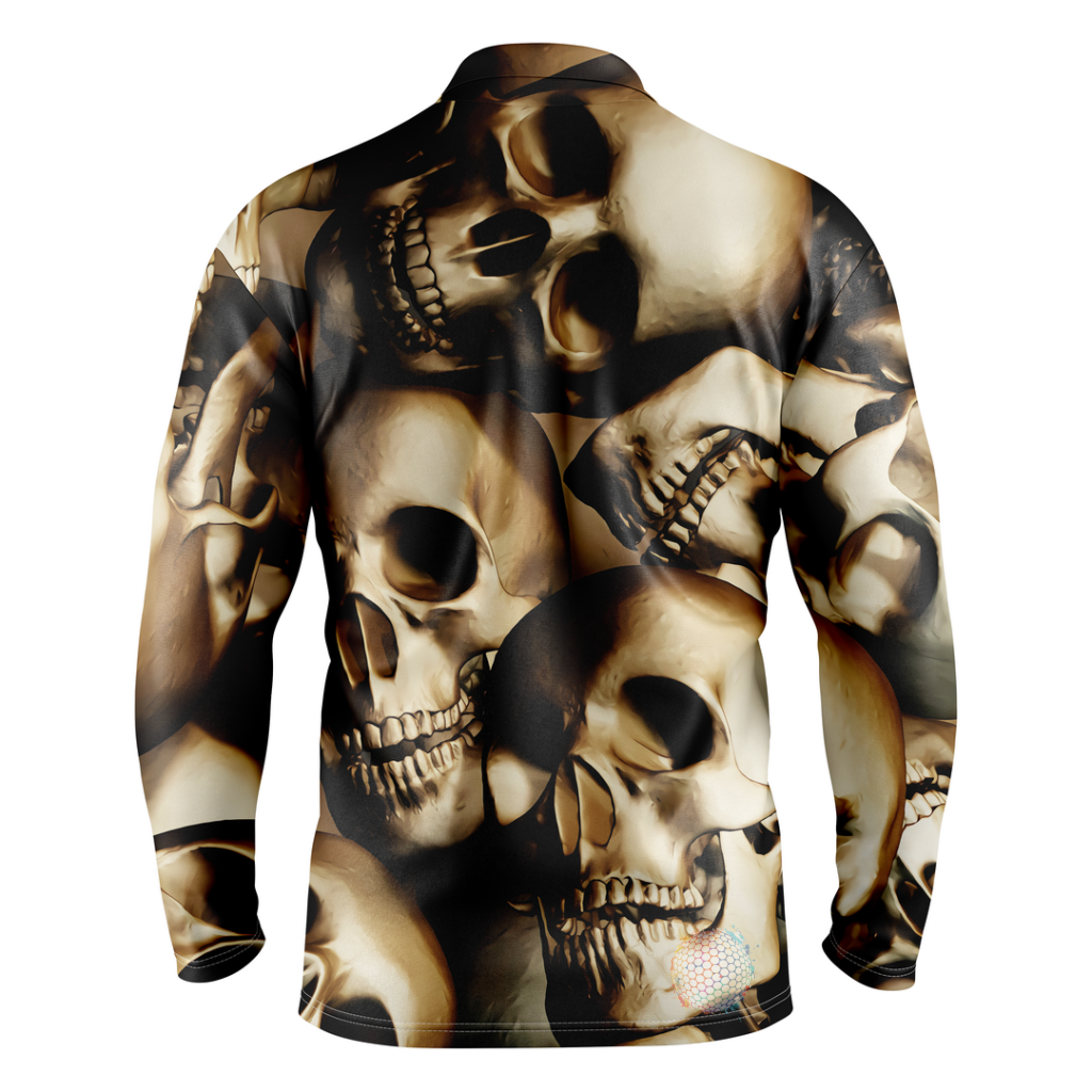 Skull | Mens Long Sleeve Golf Shirts