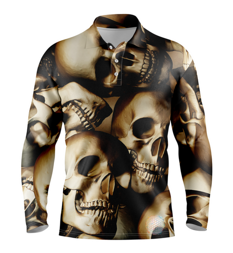 Skull | Mens Long Sleeve S Golf Shirts