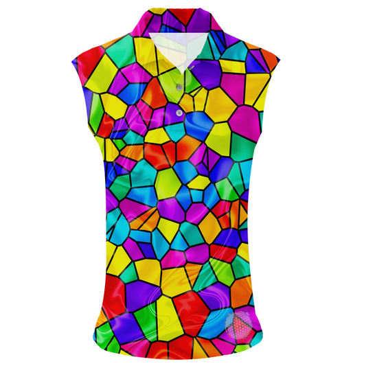 Stained Glass | Womens Sleeveless S Golf Shirts