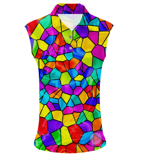 Stained Glass | Womens Sleeveless S Golf Shirts