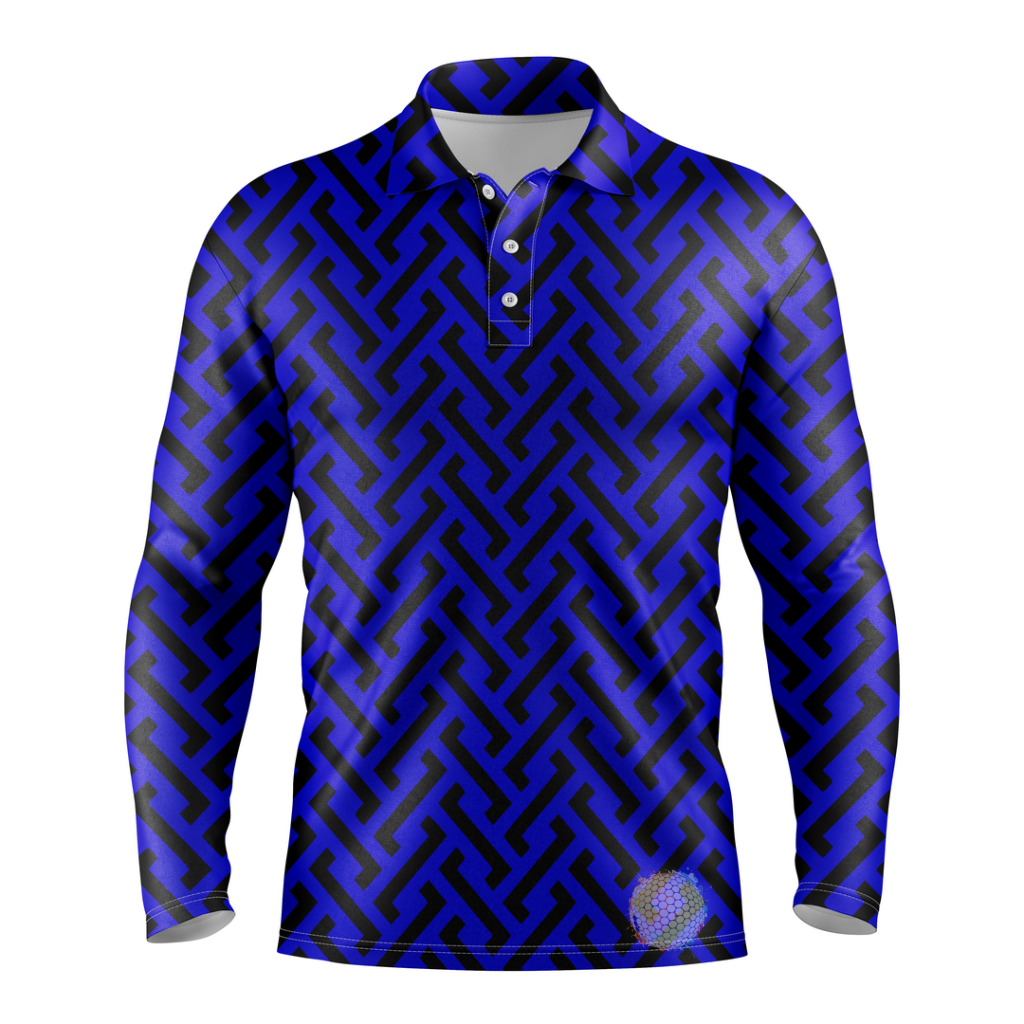 Zipper | Mens Long Sleeve Blue / S Golf Shirts