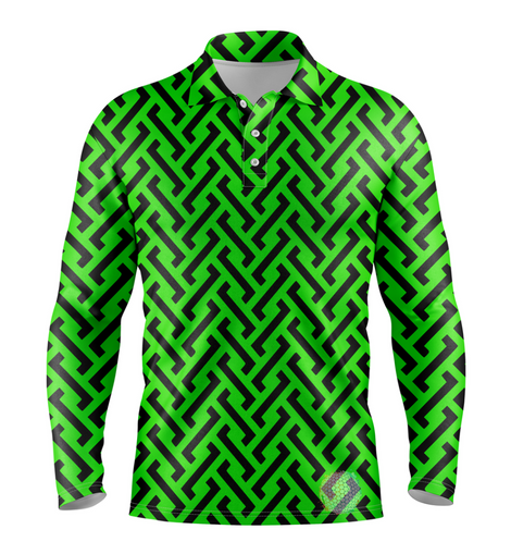 Zipper | Mens Long Sleeve Green / S Golf Shirts