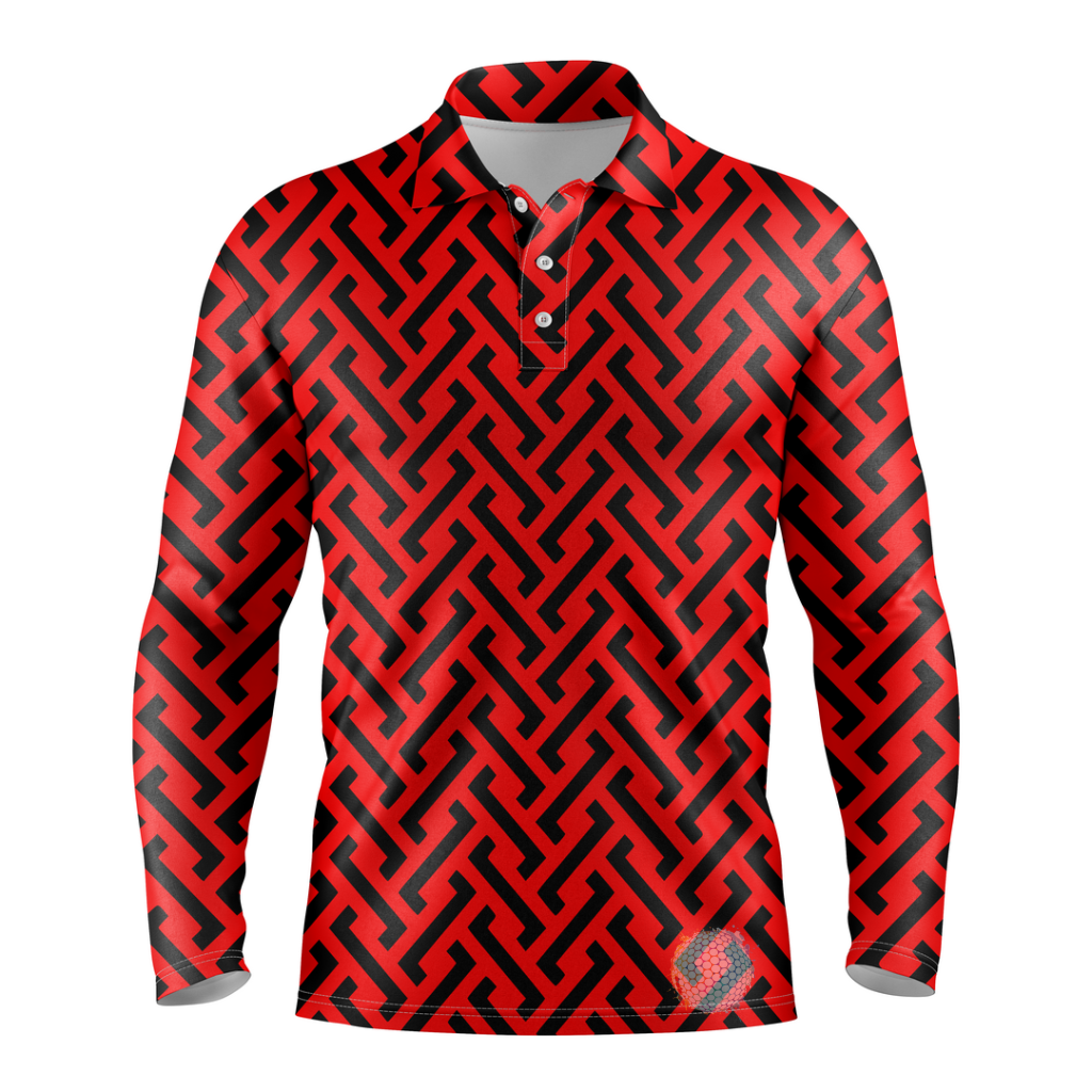 Zipper | Mens Long Sleeve Red / S Golf Shirts