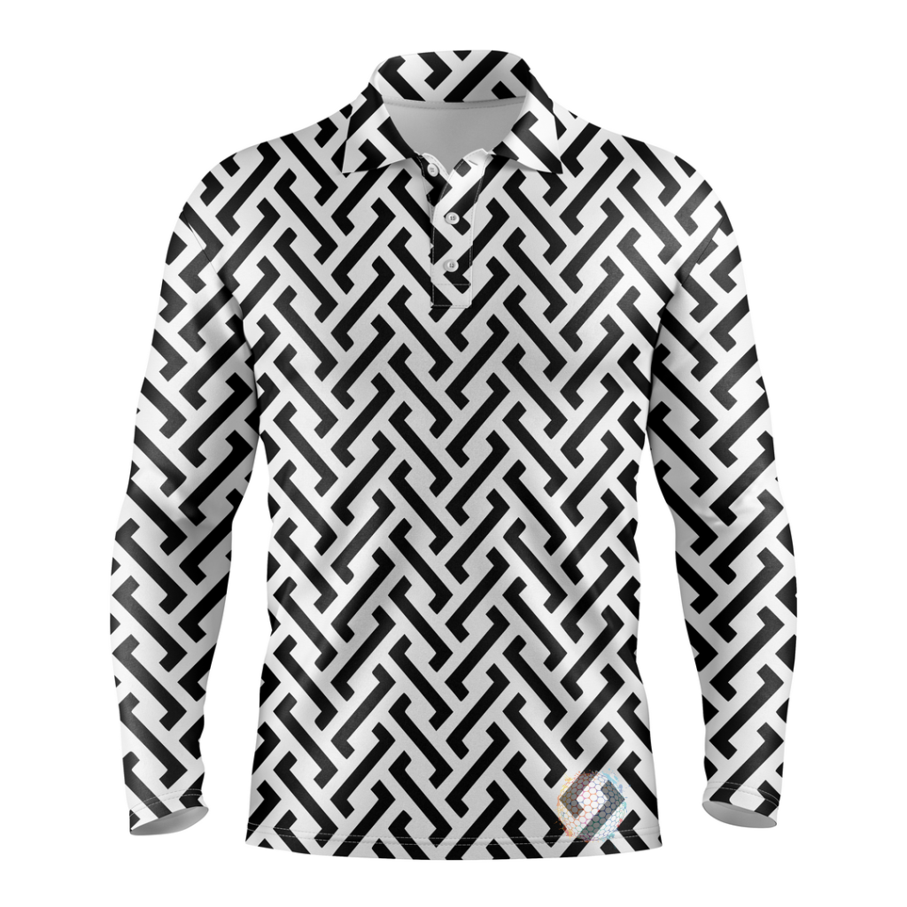 Zipper | Mens Long Sleeve White / S Golf Shirts